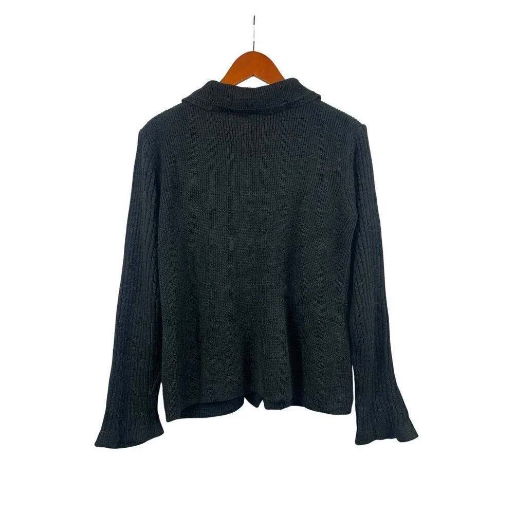 Women’s Vintage Ms. Doris Black Cardigan Sweater With Pockets Size S